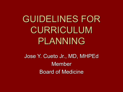 GUIDELINES FOR CURRICULUM PLANNING