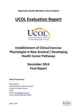 Establishment of Clinical Exercise Physiologist in New Zealand