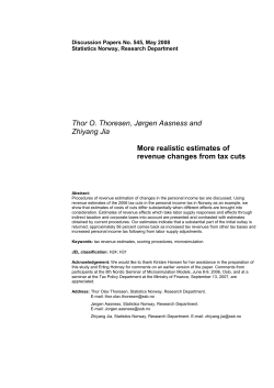 Thor O. Thoresen, J&oslash;rgen Aasness and Zhiyang Jia More