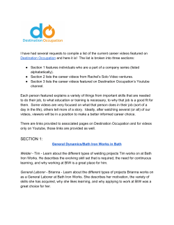 SECTION 1: - Destination Occupation