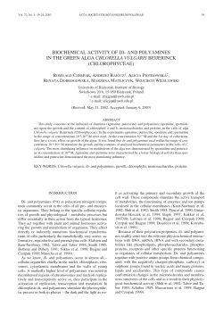 biochemical activity of di- and polyamines in the green alga chlorella