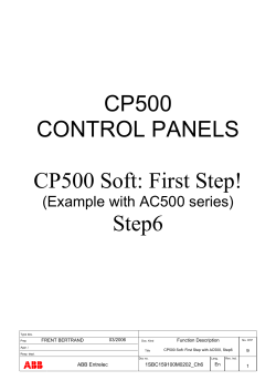 CP500 CONTROL PANELS CP500 Soft: First Step! Step6