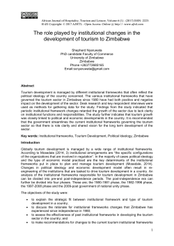 5. The role played by institutional changes in the development of