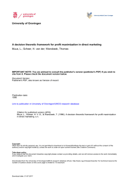 University of Groningen A decision theoretic framework for profit