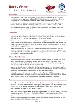 Roxby Water Pricing Policy 2017