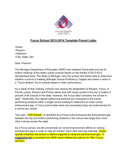 Focus School 2013-14 Template Parent Letter