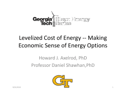 Levelized Cost of Energy -- Making Economic Sense of Energy