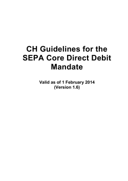 CH-Guidelines for the SEPA Core Direct Debit Mandate