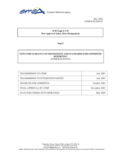 E 2 D Post Approval Safety Data Management