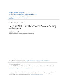 Cognitive Skills and Mathematics Problem