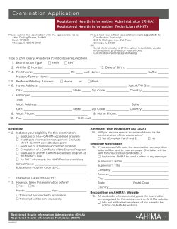 RHIA RHIT application