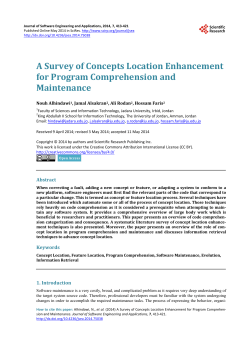 A Survey of Concepts Location Enhancement for Program