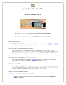Mobile Deposit FAQs