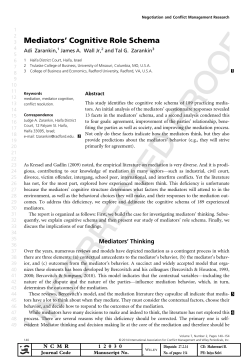Mediators` Cognitive Role Schema