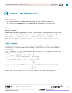 Lesson 8: Estimating Quantities