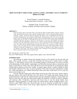 DEBT MATURITY STRUCTURE, AGENCY COSTS, AND FIRM VALUE