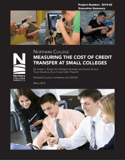 Measuring the Cost of Credit Transfer in Small Colleges