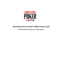 2013 WSOP Dealer Guide