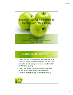 Mindful Eating as a Path to Health and Well