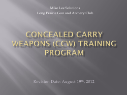 Concealed Carry Weapons (CCW) Training