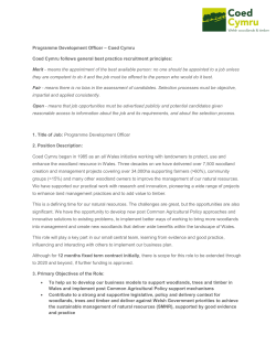 Programme Development Officer &ndash; Coed Cymru Coed Cymru