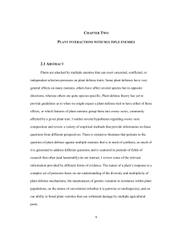 Plant Interactions with Multiple Enemies: a review