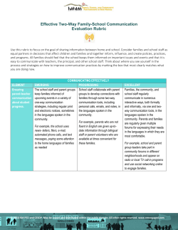 Effective Two-Way Family-School Communication Evaluation Rubric