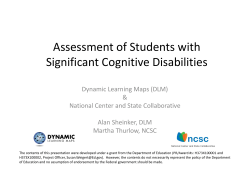 Assessment of Students with Significant Cognitive Disabilities