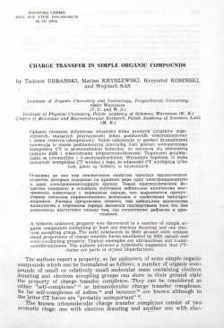 CHARGE TRANSFER IN SIMPLE ORGANIC COMPOUNDS by