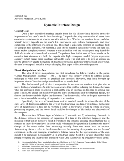 Dynamic Interface Design