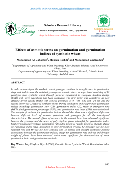 Effects of osmotic stress on germination and germination indices of