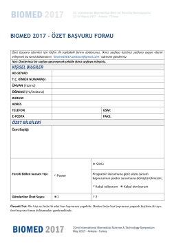 biomed 2017 – özet başvuru formu