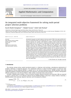 An Integrated Multi-Objective Framework for Solving