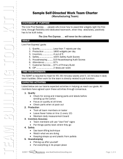 Sample Self-Directed Work Team Charter