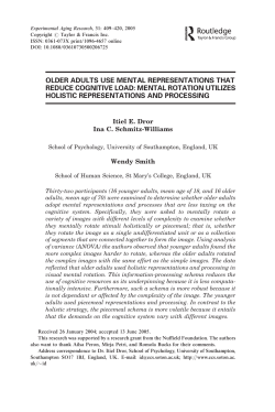 older adults use mental representations that reduce