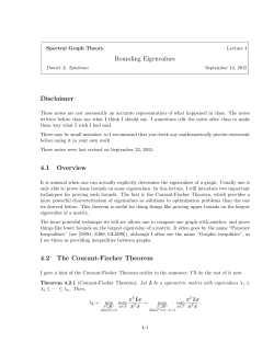Bounding Eigenvalues Disclaimer 4.1 Overview 4.2 The Courant