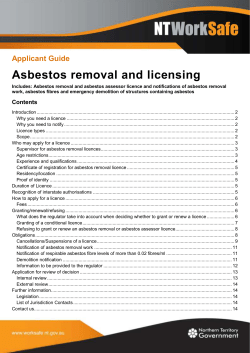 Asbestos removal and licensing