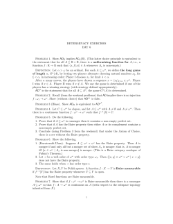 DETERMINACY EXERCISES DAY 6 Problem 1. Show AD R implies