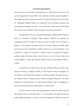 ACKNOWLEDGEMENTS First and foremost, many thanks and