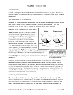 Fructan Intolerance - Tufts Medical Center