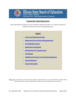ISBE Educator Licensure Frequently Asked Questions