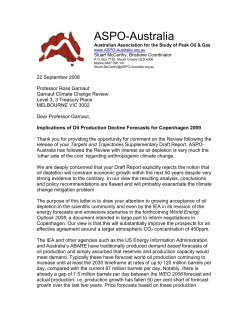 Letter from ASPO Australia to Garnaut Review