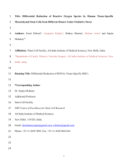 Title: Differential Reduction of Reactive Oxygen Species by Human