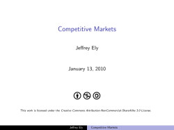 Competitive Markets