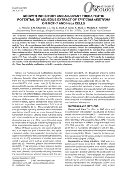 GROWTH INHIBITORY AND ADJUVANT THERAPEUTIC
