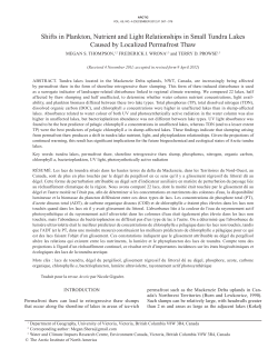 Shifts in Plankton, Nutrient and Light Relationships in Small Tundra