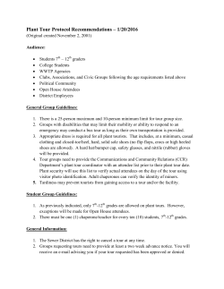 Plant tour protocol - Northeast Ohio Regional Sewer District