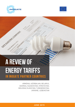 A Review of Energy Tariffs in INOGATE Partner Countries