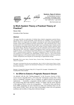 Is Work System Theory a Practical Theory of Practice?