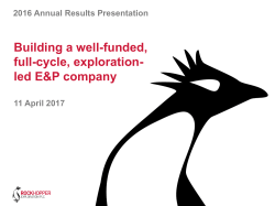 2016 Results Presentation - Rockhopper Exploration PLC